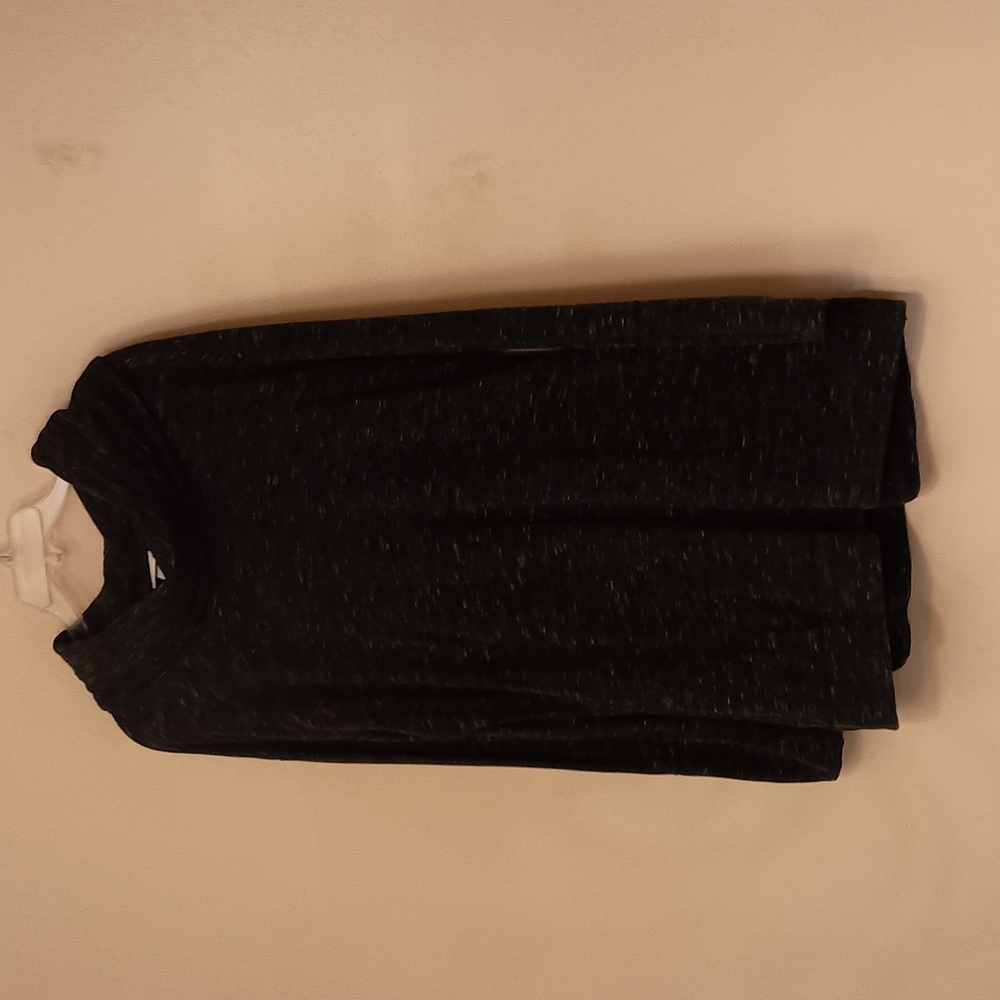 EUC Merona cowl neck black and white heathered long sleeve tunic top sz XXL